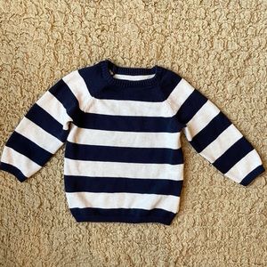 H&M Size 12-18M Boys Navy Blue Striped Sweater